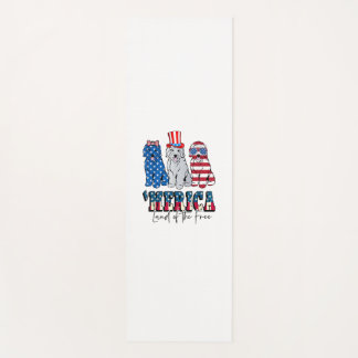 Tapis De Yoga Patriotique Goldendoodle Chien 4 juillet Amérique 