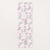 Tapis De Yoga Pattern of Elephants, Cute Elephants - Pink Gray (Dos)