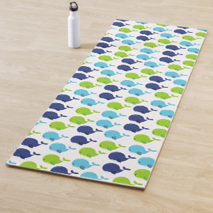 Tapis De Yoga Pattern of Whales, Cute Whales, Sea Animals