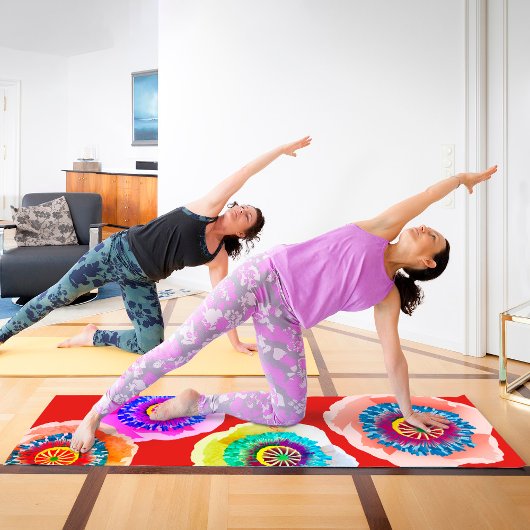 Tapis De Yoga Pavot aquarelle