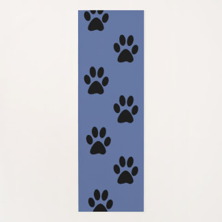Tapis De Yoga Paws prints yoga mat black and blue