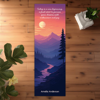 Tapis De Yoga Paysage des montagnes Coucher de soleil pacifique