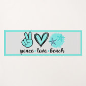 Tapis De Yoga Peace Love Beach Coeur Turquoise Coquillage (Devant (Horizontal))