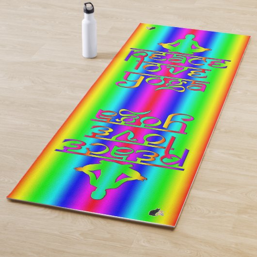 Tapis De Yoga Peace Love Yoga Rainbow Intentions (En situation)