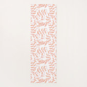 Tapis De Yoga Peach Floral Leaf Natural Trendy Monogramme (Dos)