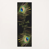 Tapis De Yoga Peacock Feather – Move With Grace Motivational (Devant)