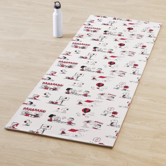 Tapis De Yoga PEANUTS | Motif rouge et noir (En situation)