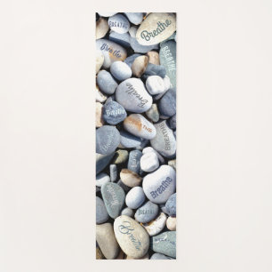 Tapis De Yoga Pebbles Zen Breathe Colorée Pierres de plage natu