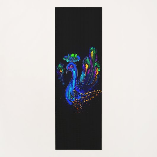 Tapis De Yoga Peinture Whimsical Peacock (Devant)