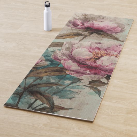 Tapis De Yoga Peonies peintes - Yoga Mat (En situation)