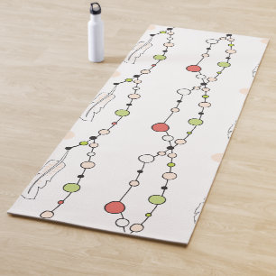 Tapis De Yoga Perles et plumes bohèmes modernes