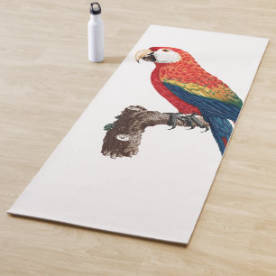 Tapis De Yoga Perroquet vintage - Oiseaux Vieux art illustratif