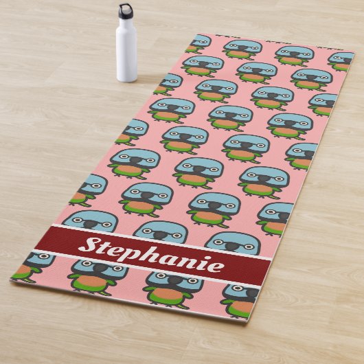 Tapis De Yoga perruche à poitrine rouge (En situation)
