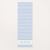 Tapis De Yoga Personalised Blue and white stripes beach house  (Devant)