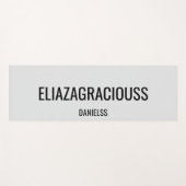 Tapis De Yoga Personalize Cute Name Chic Grey Black Professional (Devant (Horizontal))