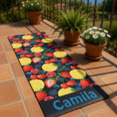 Tapis De Yoga Personalized Berries & Citrus Pattern 