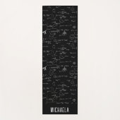 Tapis De Yoga Personalized Black and White Math Formulas (Devant)