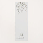 Tapis De Yoga Personalized Botanical Watercolor Monogram Gray (Devant)