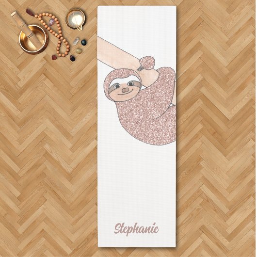 Tapis De Yoga Personalized Happy Sloth Cute