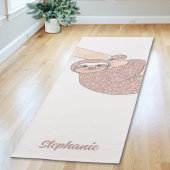Tapis De Yoga Personalized Happy Sloth Cute