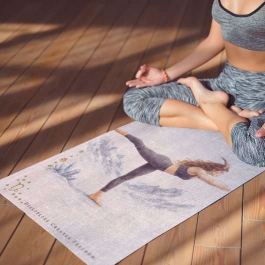 Tapis De Yoga Personalized Illustrated Capricorn Zodiac Quote