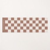 Tapis De Yoga Personalized Modern Brown Simple Checkered Pattern (Devant (Horizontal))