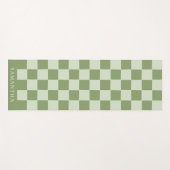 Tapis De Yoga Personalized Modern Green Simple Checkered Pattern (Devant (Horizontal))