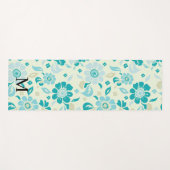 Tapis De Yoga Personalized monogram elegant floral pattern (Devant (Horizontal))