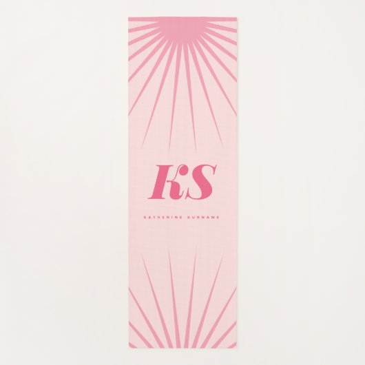 Tapis De Yoga Personalized Monogram Initials Pink Yoga Mat (Devant)
