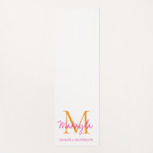 Tapis De Yoga Personalized Monogram Pink Script Name  (Devant)