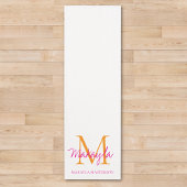 Tapis De Yoga Personalized Monogram Pink Script Name 