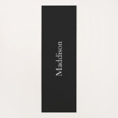 Tapis De Yoga Personalized Name Monogram Black Charcoal Gray (Dos)