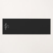 Tapis De Yoga Personalized Name Monogram Black Charcoal Gray (Devant (Horizontal))