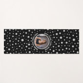 Tapis De Yoga Personalized Photo with Pearls Circle on Black (Devant (Horizontal))