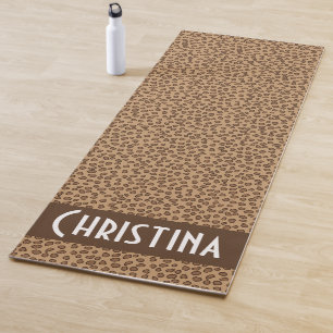 Tapis De Yoga Personnalisation du Motif Brown Empreinte de léopa