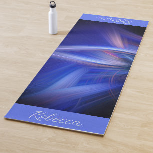 Tapis De Yoga Personnalisé Blue Lotus Elégant Zen Light Art
