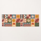 Tapis De Yoga Personnalisé Bohème Céleste Patchwork Mystique (Dos (Horizontal))