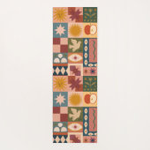 Tapis De Yoga Personnalisé Bohème Céleste Patchwork Mystique (Dos)