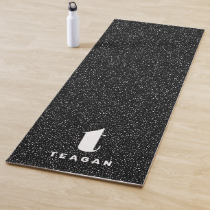 Tapis De Yoga Personnalisé en noir et blanc poster de animal mo