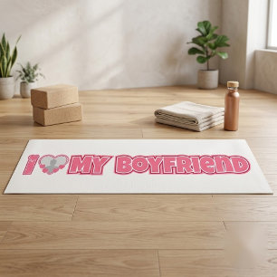 Tapis De Yoga Personnalisé J'aime mon petit ami – Ajouter une ph