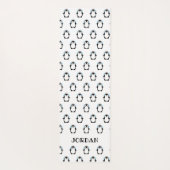 Tapis De Yoga Personnalisé moderne mignon noir blanc pingouin (Dos)