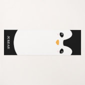 Tapis De Yoga Personnalisé moderne mignon noir blanc pingouin (Devant (Horizontal))