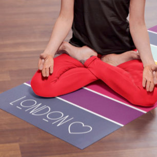 Tapis De Yoga Personnalisé Monogramme Coloré Divisé