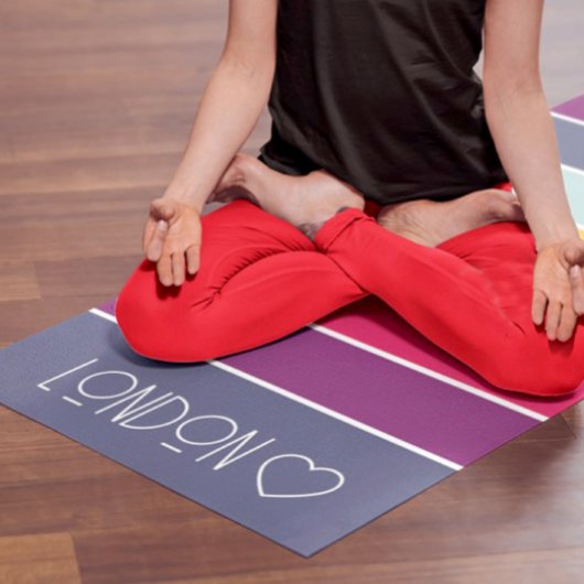 Tapis De Yoga Personnalisé Monogramme Coloré Divisé
