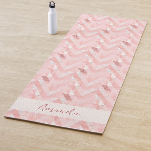 Tapis De Yoga Personnalisé rose moderne (En situation)
