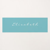 Tapis De Yoga Personnalisé Vert Bleu Pause Inhale Exhale Respira (Dos (Horizontal))