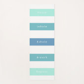 Tapis De Yoga Personnalisé Vert Bleu Pause Inhale Exhale Respira (Devant)