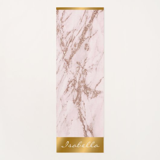 Tapis De Yoga Personnaliser en marbre Parties scintillant rose R (Devant)