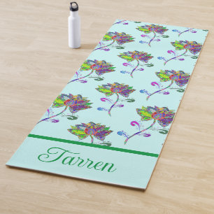 Tapis De Yoga Personnaliser les fleurs de lotus colorées