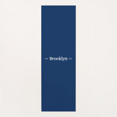 Tapis De Yoga personnaliser modifier nom texte blanc marine bleu (Devant)